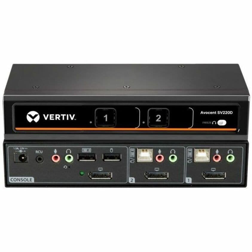 Vertiv Avocent SV220D-001 desktop KVM switch with DisplayPort support and compact form factor