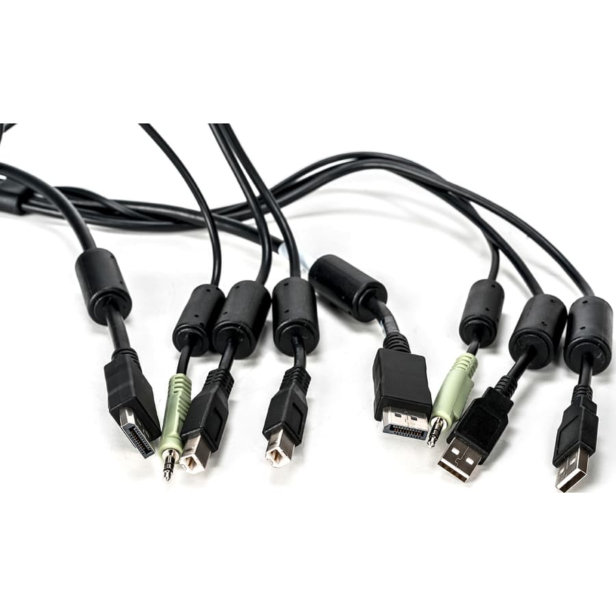 Vertiv CBL0104 6 ft all-in-one KVM cable with DisplayPort, USB, and audio connections
