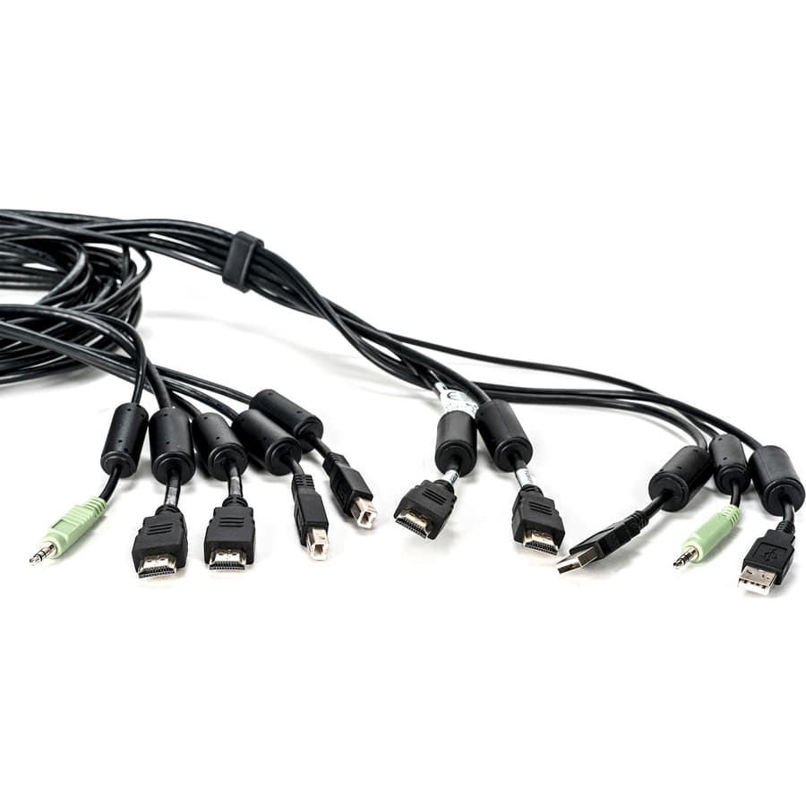 Vertiv CBL0117 10 ft KVM cable assembly with dual HDMI, dual USB, and audio connectors