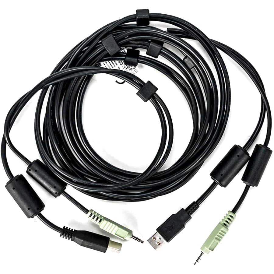 Vertiv CBL0131 10 ft KVM cable assembly with USB Type B and Type A connectors plus stereo audio leads