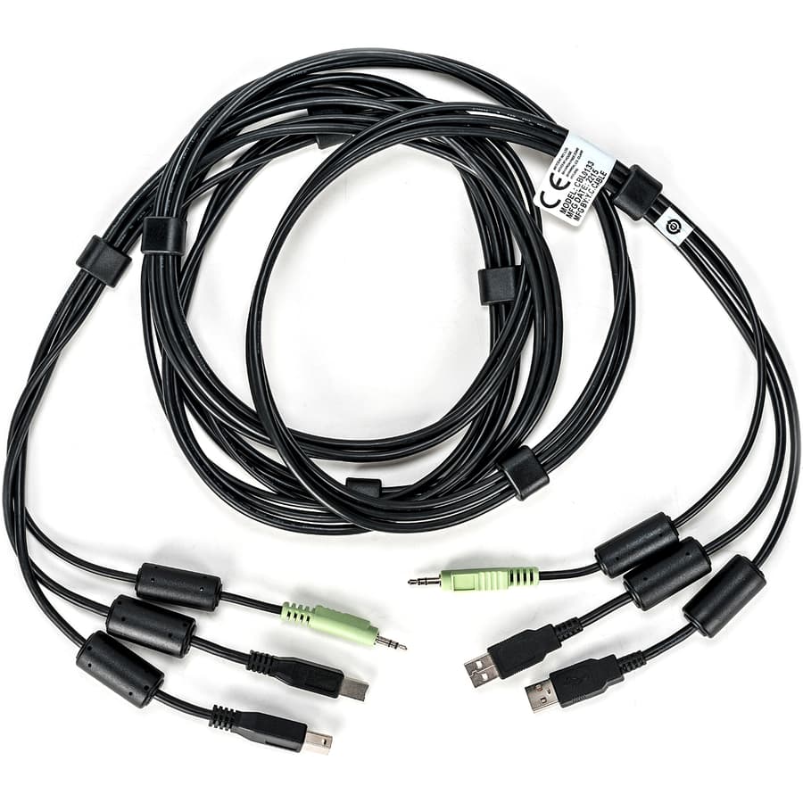 Vertiv CBL0133 10 ft KVM cable assembly with USB Type B and Type A connectors plus stereo audio leads