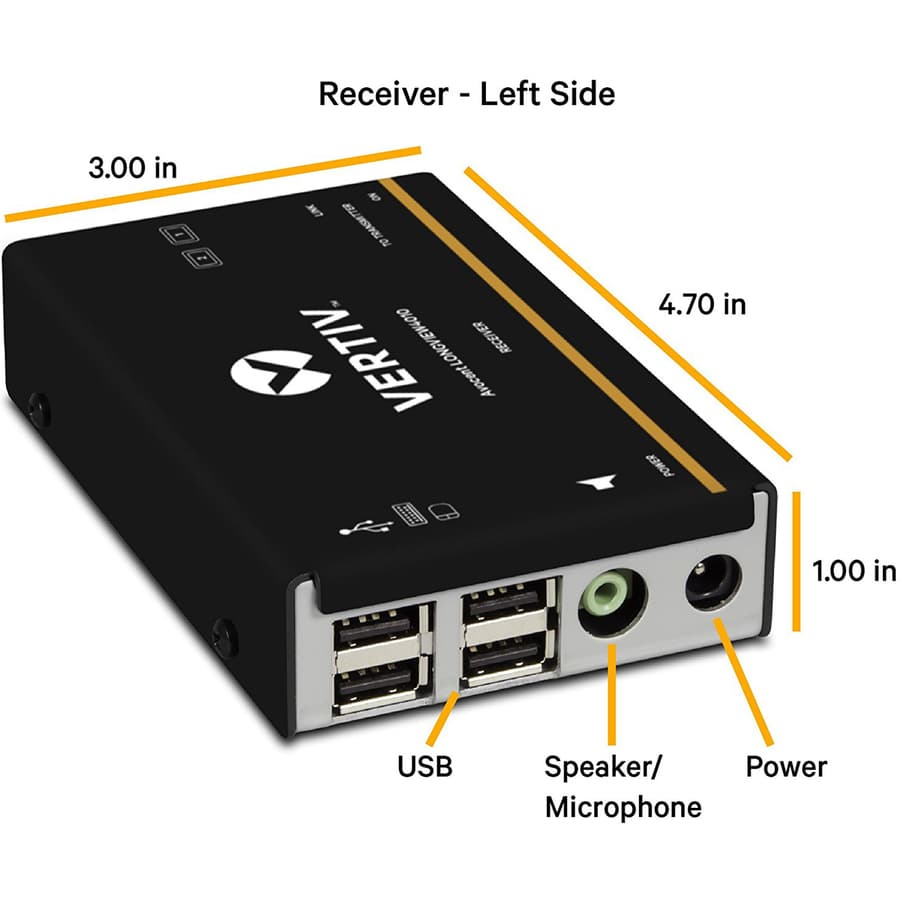 Avocent LongView single DVI USB audio CATx KVM extender, rack-mountable, for 50 m wired deployments