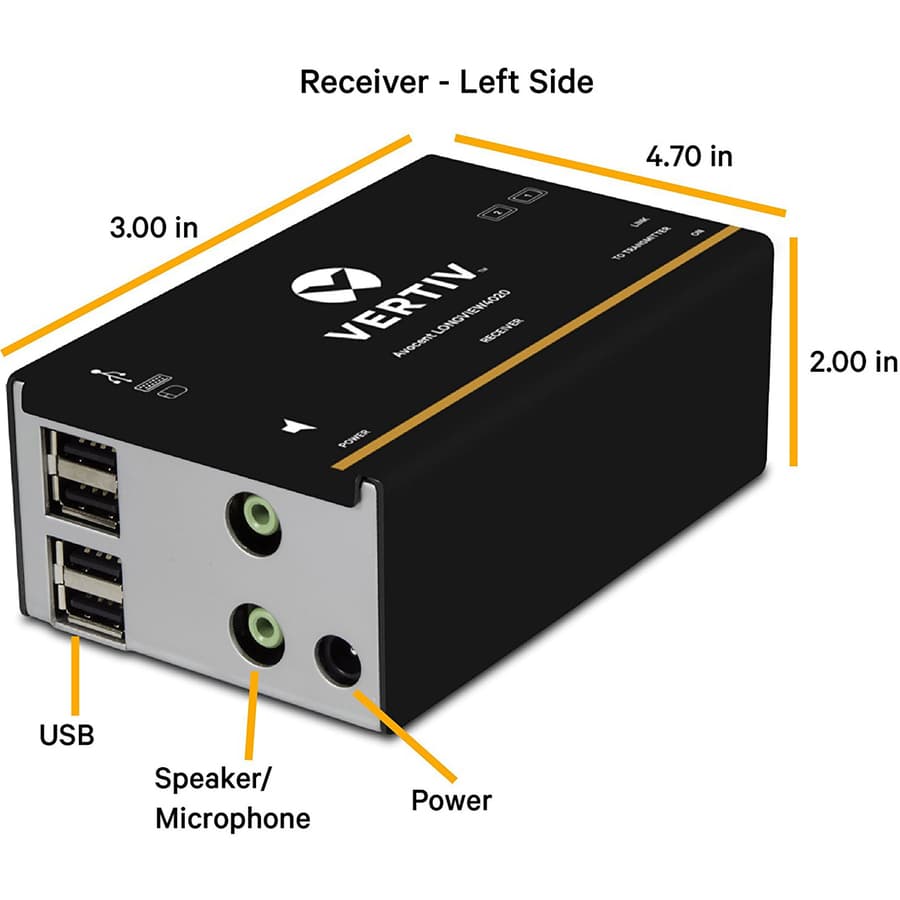 Vertiv LV4020P-001 DVI USB audio KVM transceiver for 50 m CatX extension