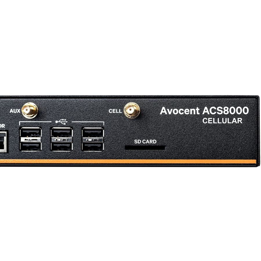 Vertiv ACS8048-NA-DAC-400 48-port console server with 4G LTE, dual AC power, desktop form factor