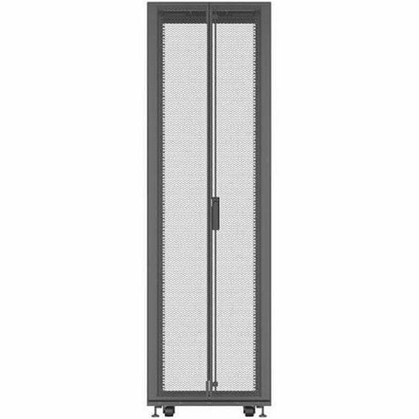 Vertiv 42U 600 x 1,100 mm open-frame server rack with adjustable depth and sliding tray