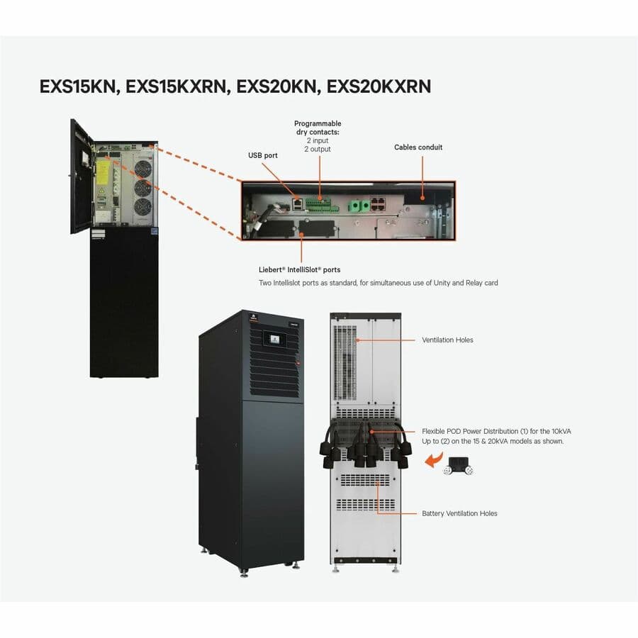 EXS 20KVA UPS WITH INTERNAL VRLA BATTERY AND IS-UNITY-DP NETWORK COMMUNICATION C view 2