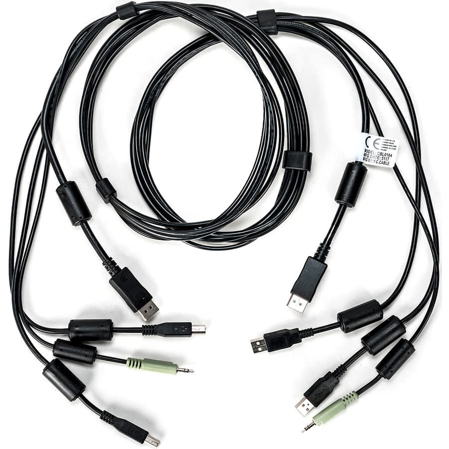 Vertiv CBL0104 6 ft all-in-one KVM cable with DisplayPort, USB, and audio connections