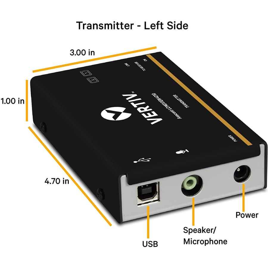 Avocent LongView single DVI USB audio CATx KVM extender, rack-mountable, for 50 m wired deployments