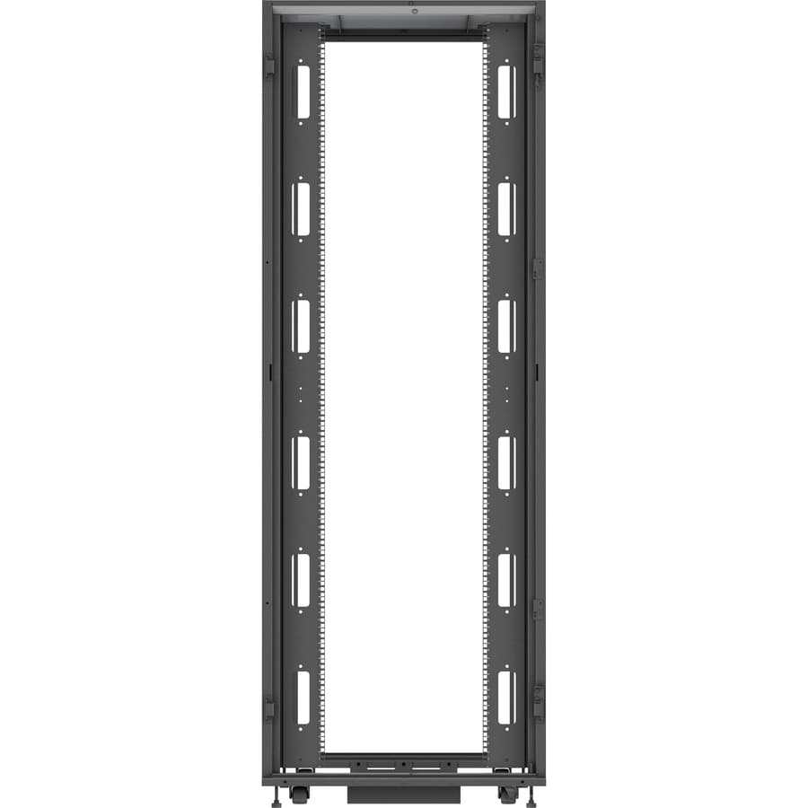 Vertiv VR3357TAA 48U rack with doors, side panels, and casters