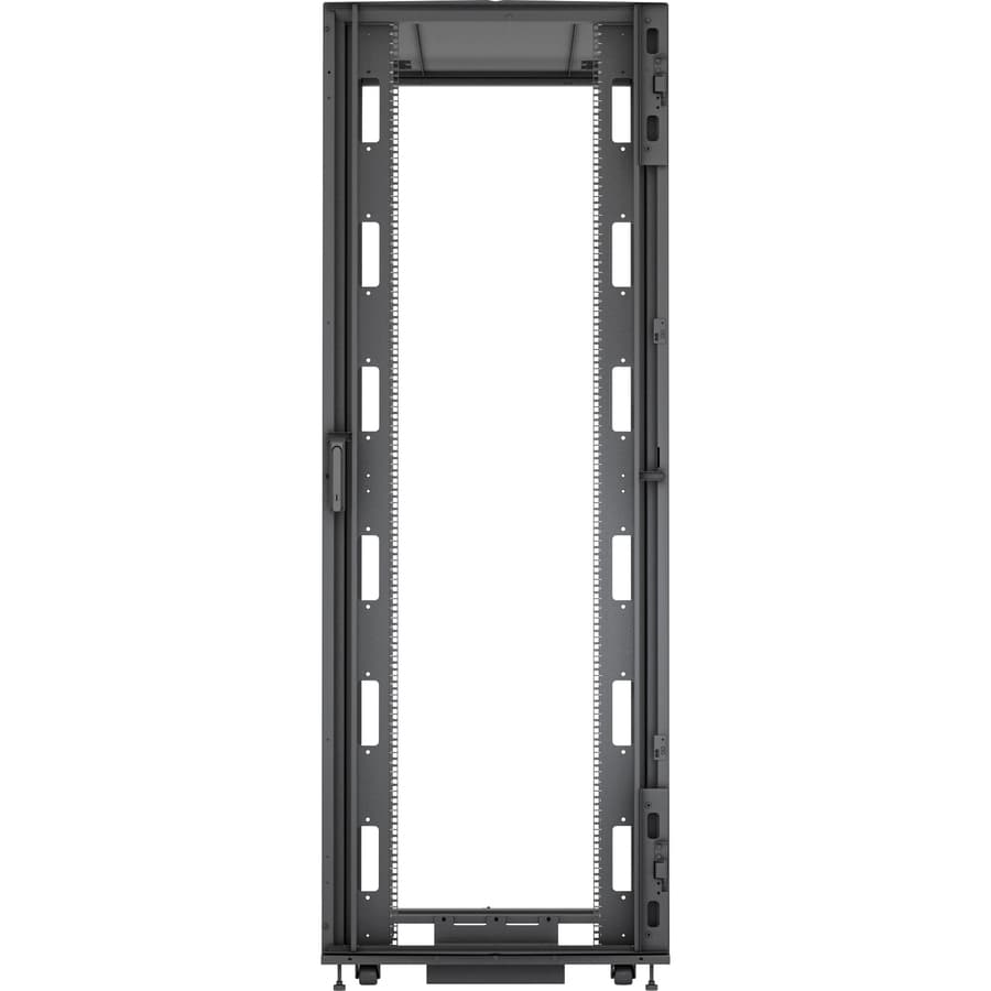Vertiv VR3357TAA 48U rack with doors, side panels, and casters