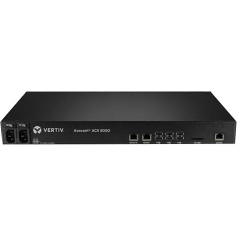 Vertiv ACS8032MDAC-400 32-port rack mount console server with dual AC power and analog modem support