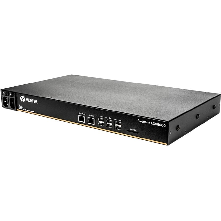 Vertiv ACS8048DAC-400 48-port rack mount console server with dual AC power and analog modem support