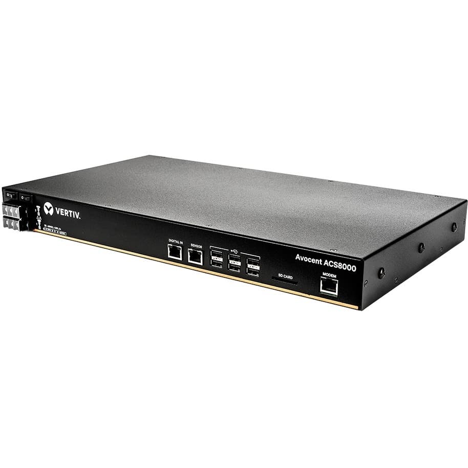 Vertiv ACS8032MDDC-400 32-port ACS8000 console server with dual DC power and analog modem support