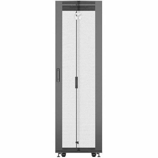 Vertiv 42U 600 x 1,100 mm open-frame server rack with adjustable depth and sliding tray