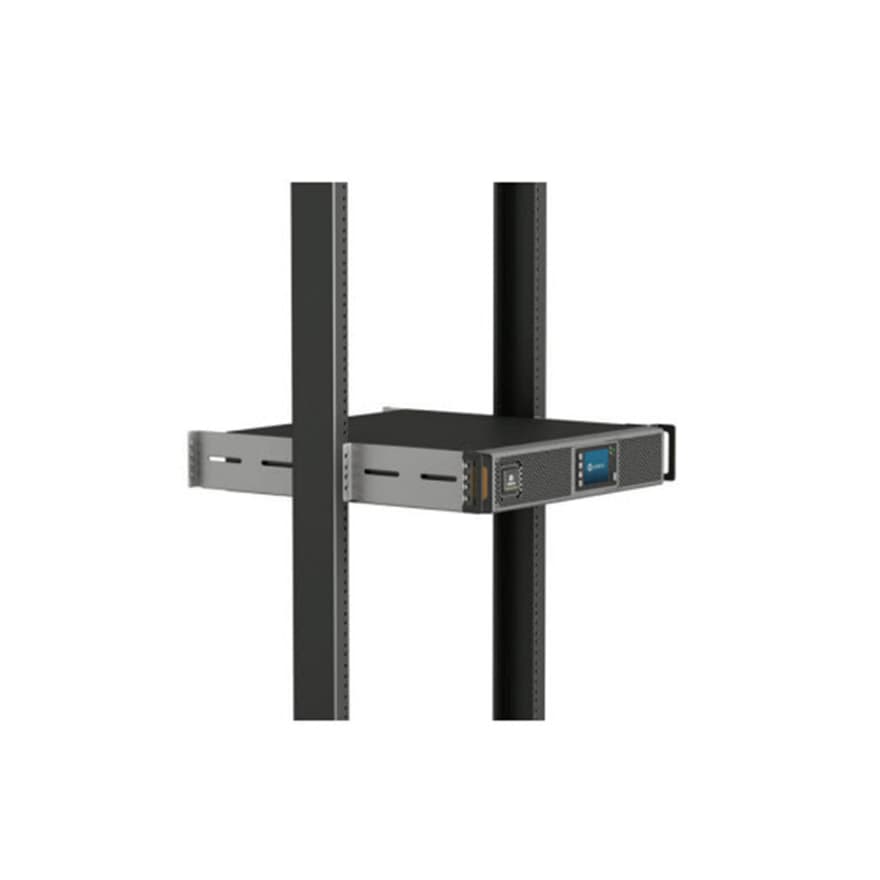 Vertiv Liebert 2U telecom rack kit with center-mount brackets for 19-inch wide telecom and relay racks