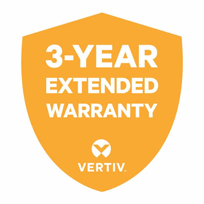 Vertiv 3-year extended warranty for Liebert GXT4-2000RT230 UPS with parts and labor coverage