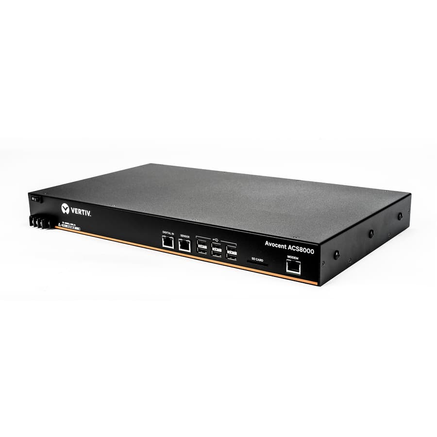 Vertiv ACS8032MDDC-400 32-port ACS8000 console server with dual DC power and analog modem support