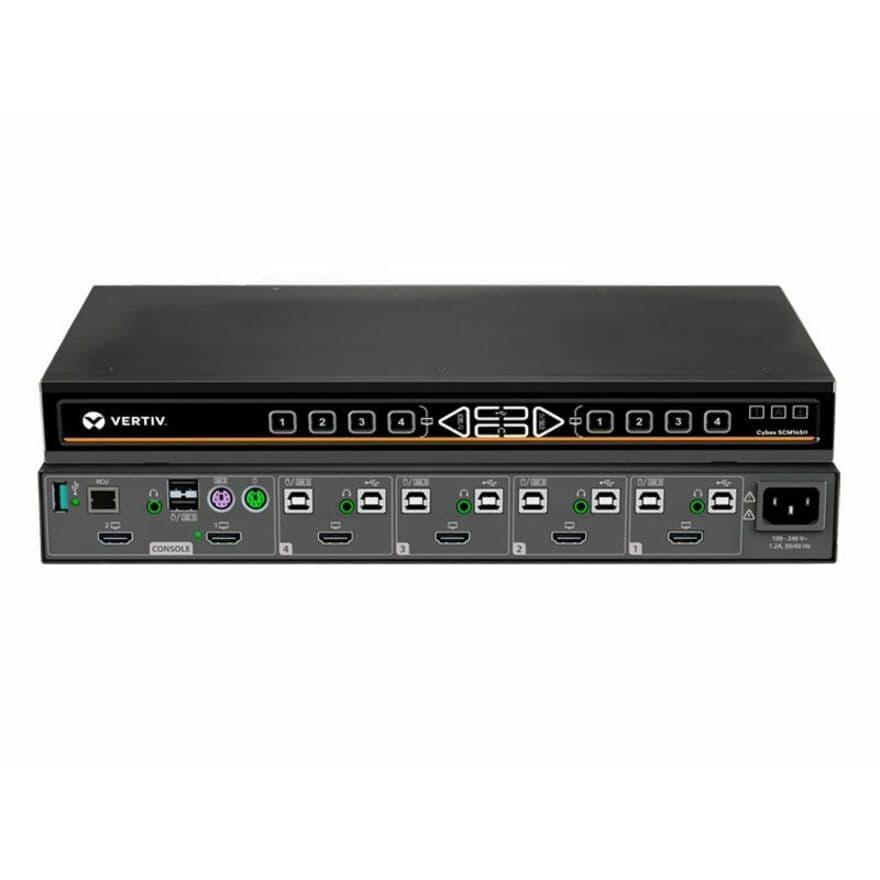 Vertiv SCM145H-001 4-port HDMI secure KVM switch with USB and TAA compliance