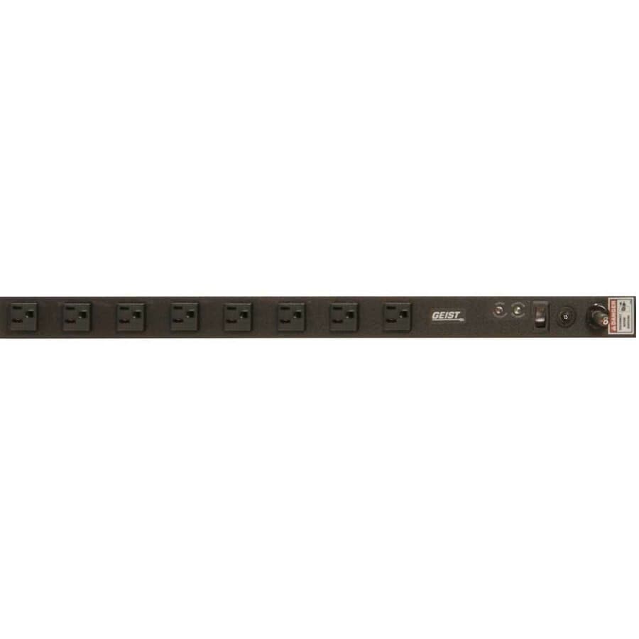 Vertiv 0U basic surge PDU with eight NEMA 5-20R outlets, 120 V, 20 A vertical rack mount