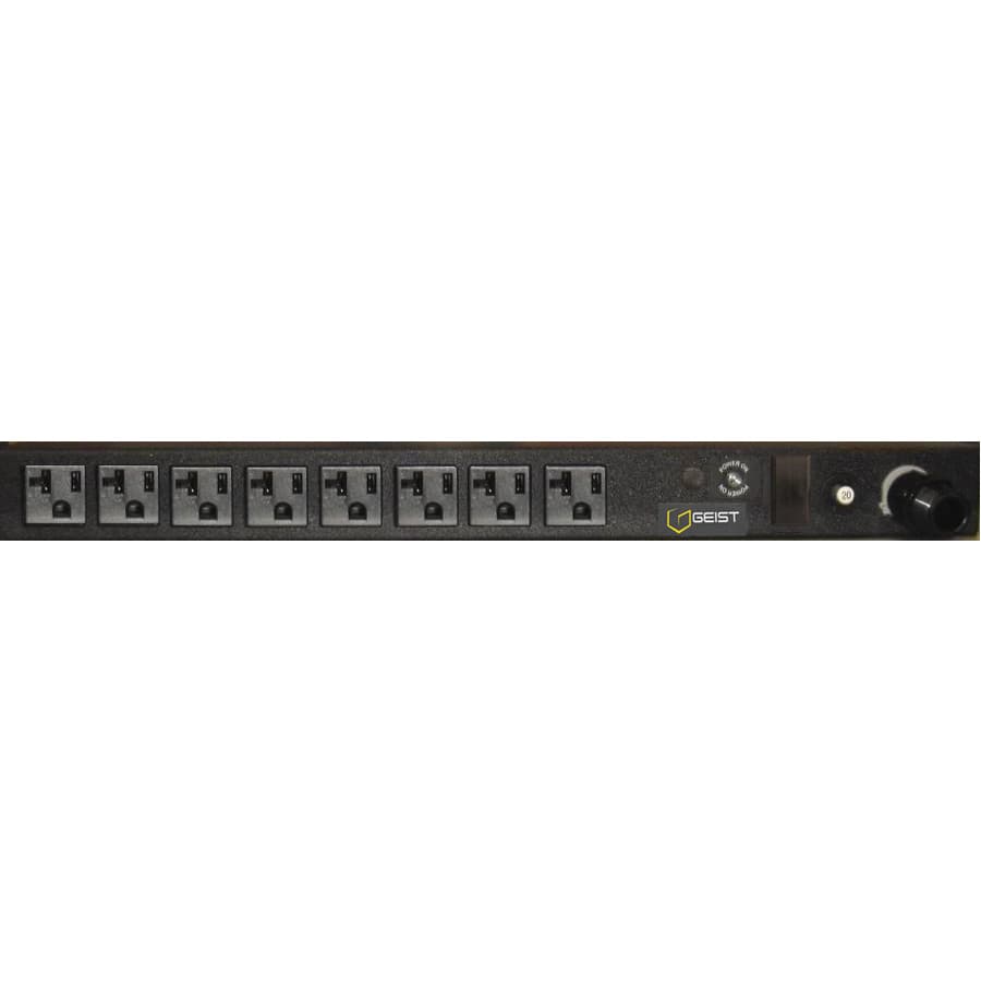 Vertiv 1-phase UPS PDU with 8 NEMA 5-20R outlets, 20 A input, and 1U/0U mounting