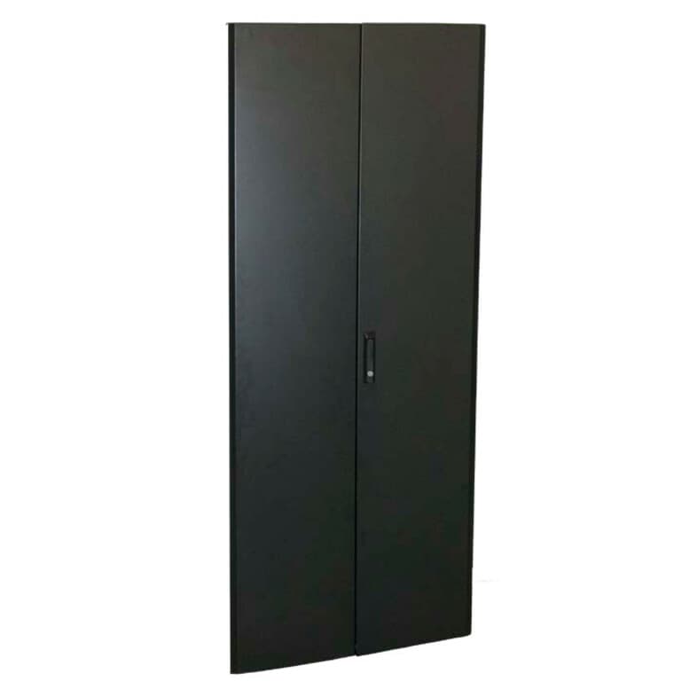 Vertiv 45U rack enclosure with 700W width, split solid doors, and RAL 7021 finish