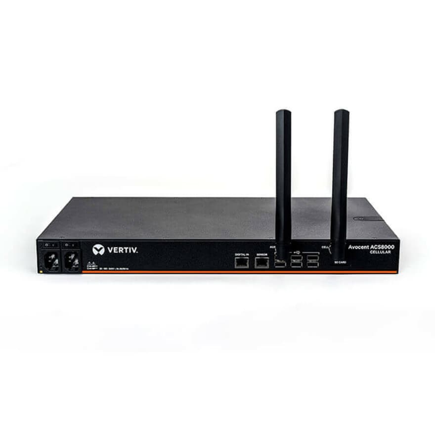 Vertiv ACS8048-NA-DAC-400 48-port console server with 4G LTE, dual AC power, desktop form factor