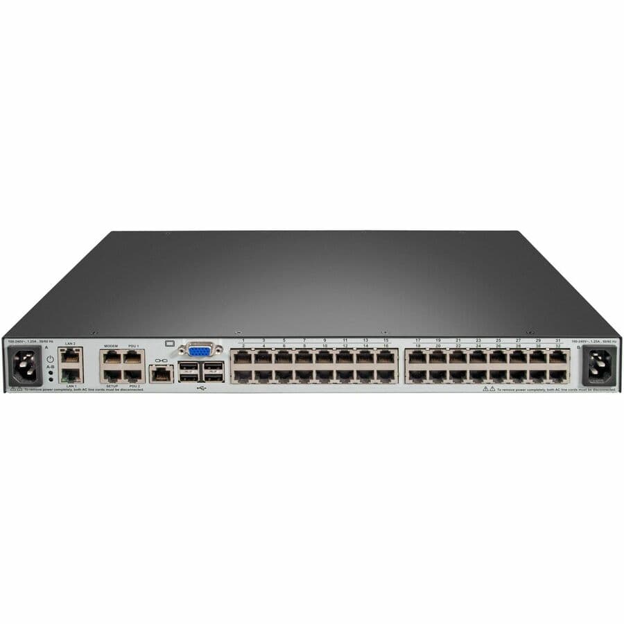 Vertiv MPU8032DAC-400 32-port digital KVM switch with dual AC power supplies