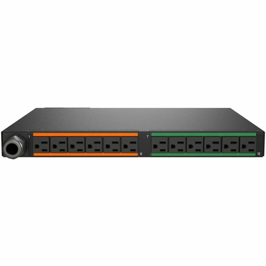 RPDU, MONITORED OUTLET LEVEL EC, 30A, 120V, 2.8KW, HORIZONTAL, (12) NEMA 5-20R, view 2