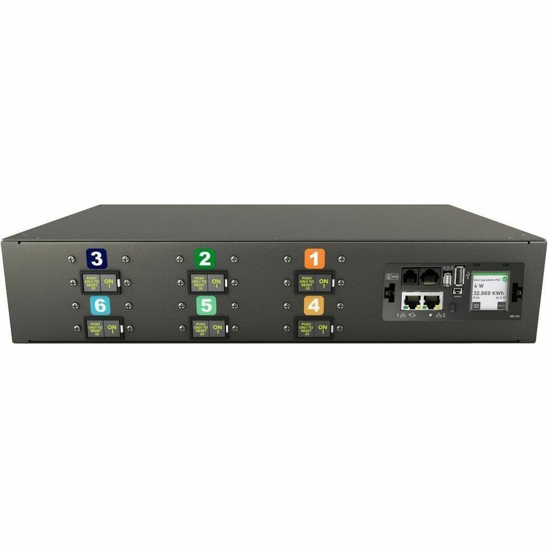 RPDU, MONITORED UNIT LEVEL EC, 60A, 208V DELTA, 17.2KW, HORIZONTAL, (3) LOCKING view 4