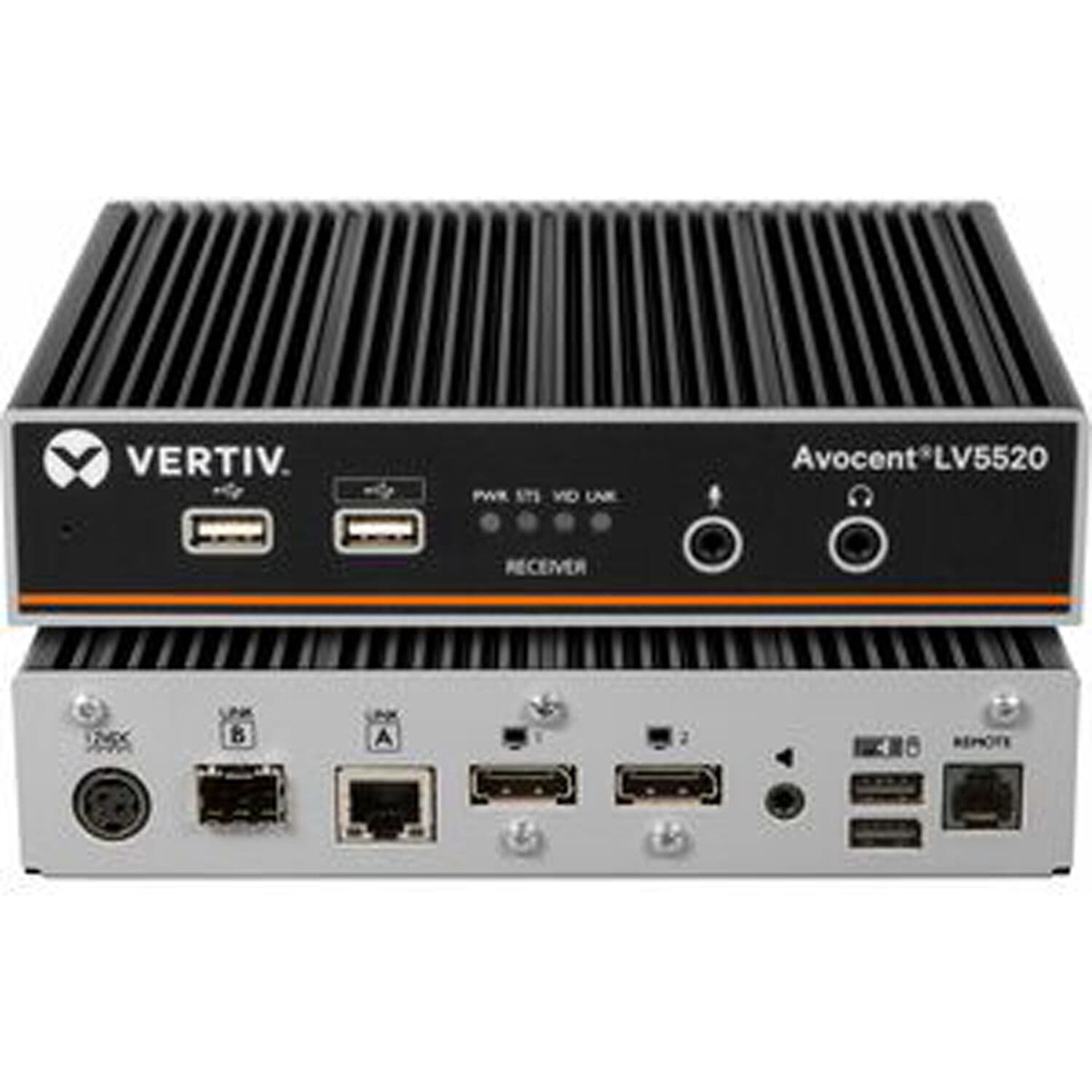 Vertiv Dual DP Extender 4K60 USB 2.0 desktop KVM extender for dual DisplayPort workstation extension