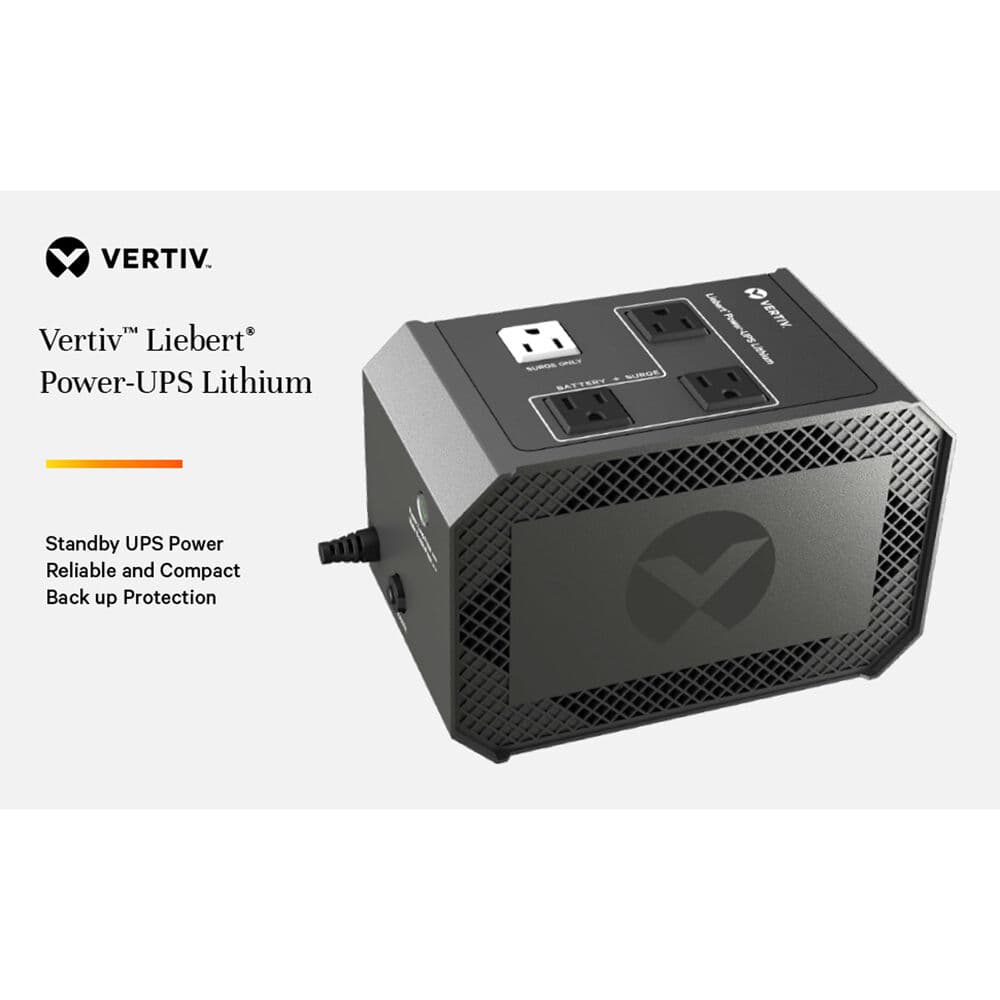 Vertiv PUL 400LVT desktop UPS with 400 VA, 240 W, and lithium-ion battery