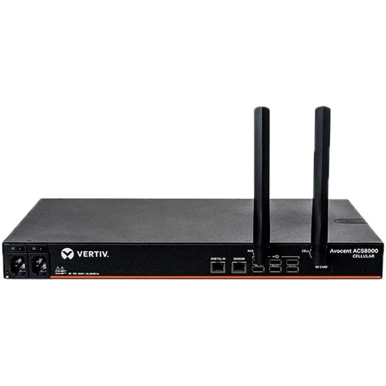 Vertiv Avocent ACS8016-NA-DAC-400 16-port console server with 4G LTE and dual AC power